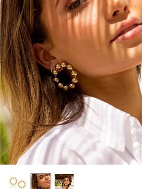 Gold Beaded Circle Hoop Earrings – Women's Statement Jewelry